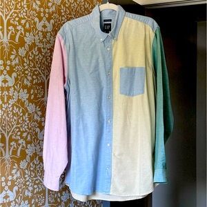 Gap men’s XL tall colour-block Oxford shirt